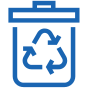 Icône représentant un bac de recyclage