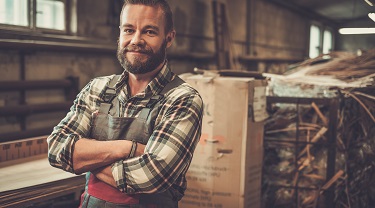 Male carpenter in his studio.