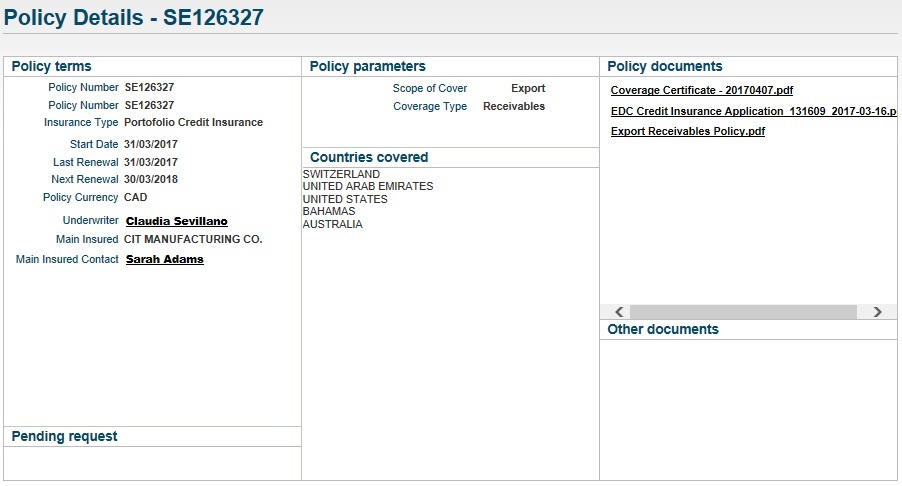 How to view policy details