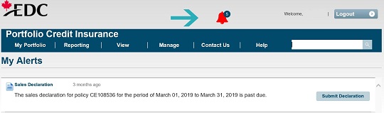 Use the red bell at the top of your screen to easily track and take action on important tasks and notifications related to your policy