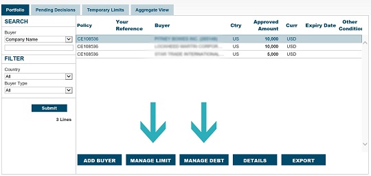Manage Limit and Manage Debt are now available directly from My Portfolio screen 