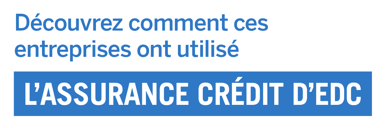 An infographic highlights the three main ways EDC Credit Insurance helps Canadian businesses.