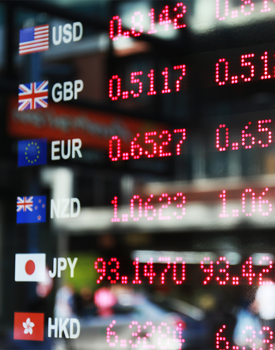 Electronic currency exchange notice board