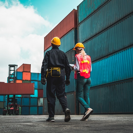 Image of shipping containers at dock